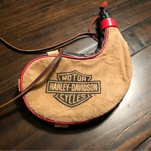 Harley-Davidson Suede Flask with Red Trim